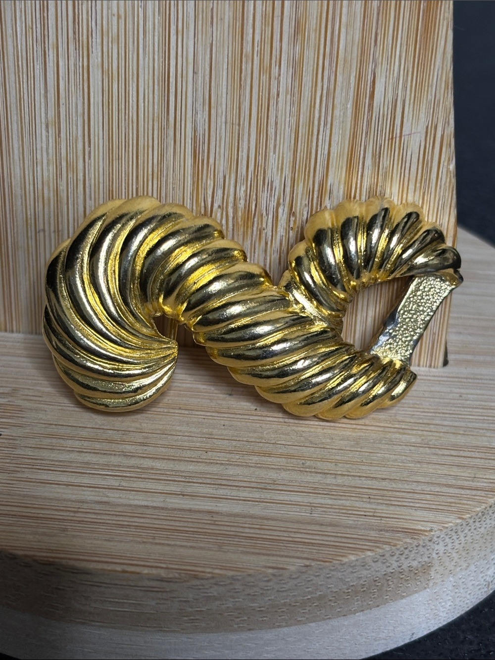Vintage Signed Paquette Gold Twisted Rope Statement Belt Buckle Accessories
